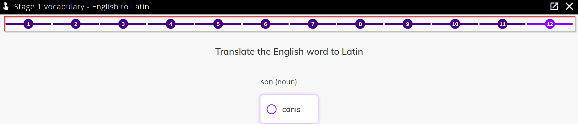 Vocabulary practice questions - Navigation bar.png